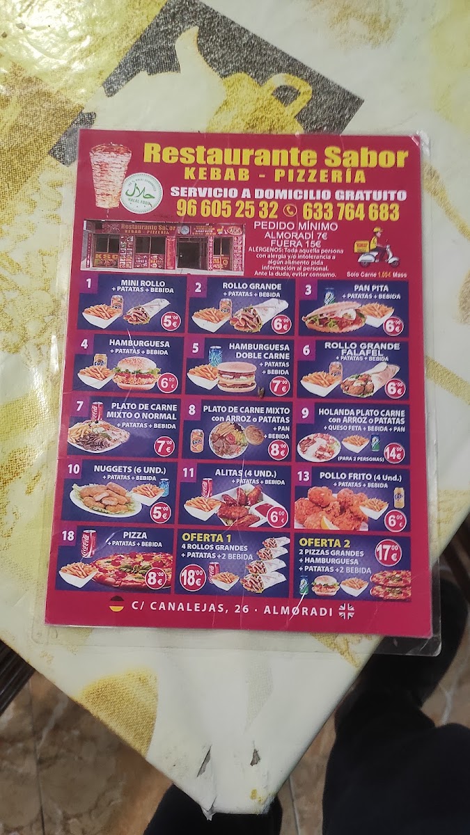 Restaurante Sabor Kebab Y Pizzeria Photo Menu 8