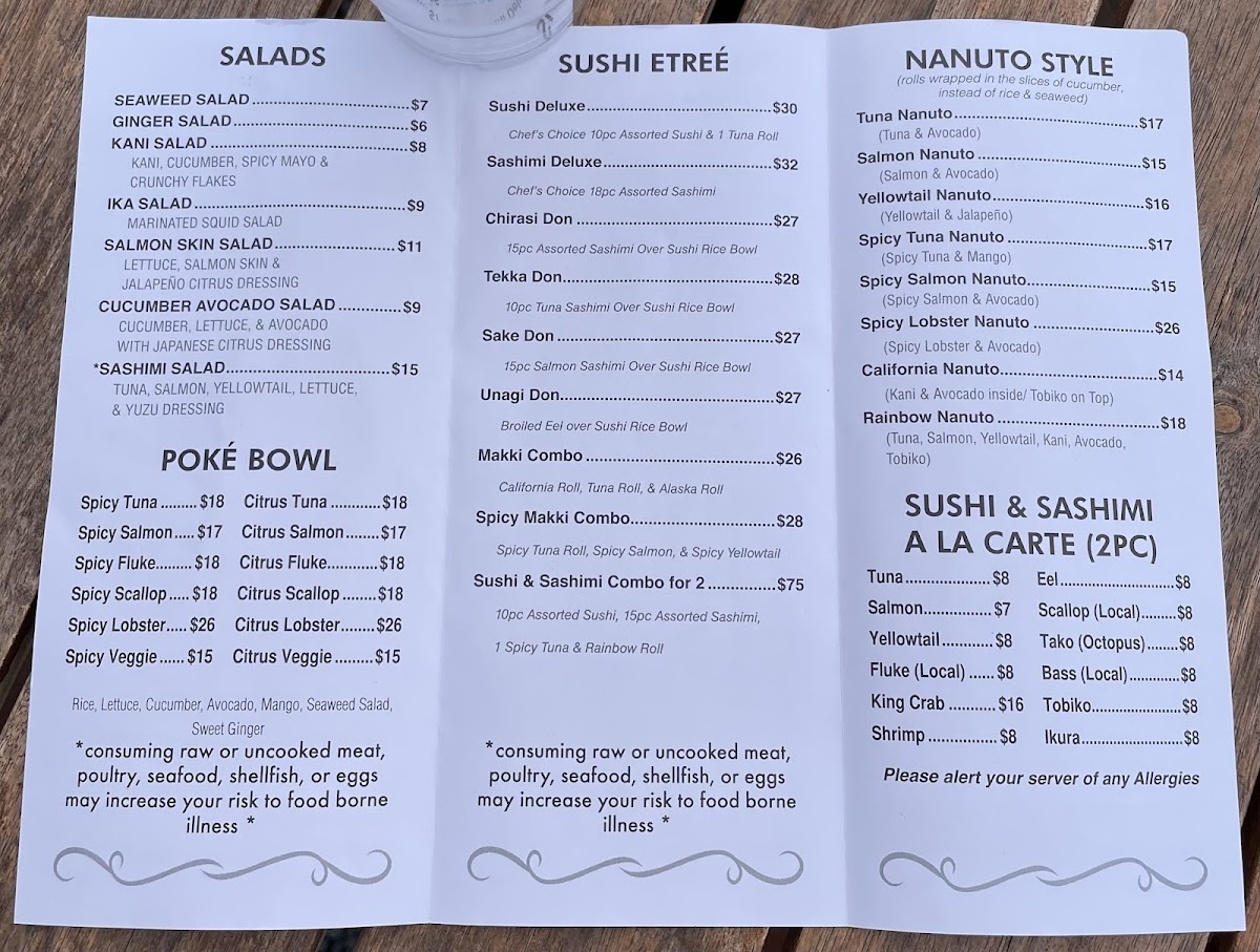Montauk Seaside House sushi Bar Photo Menu 4