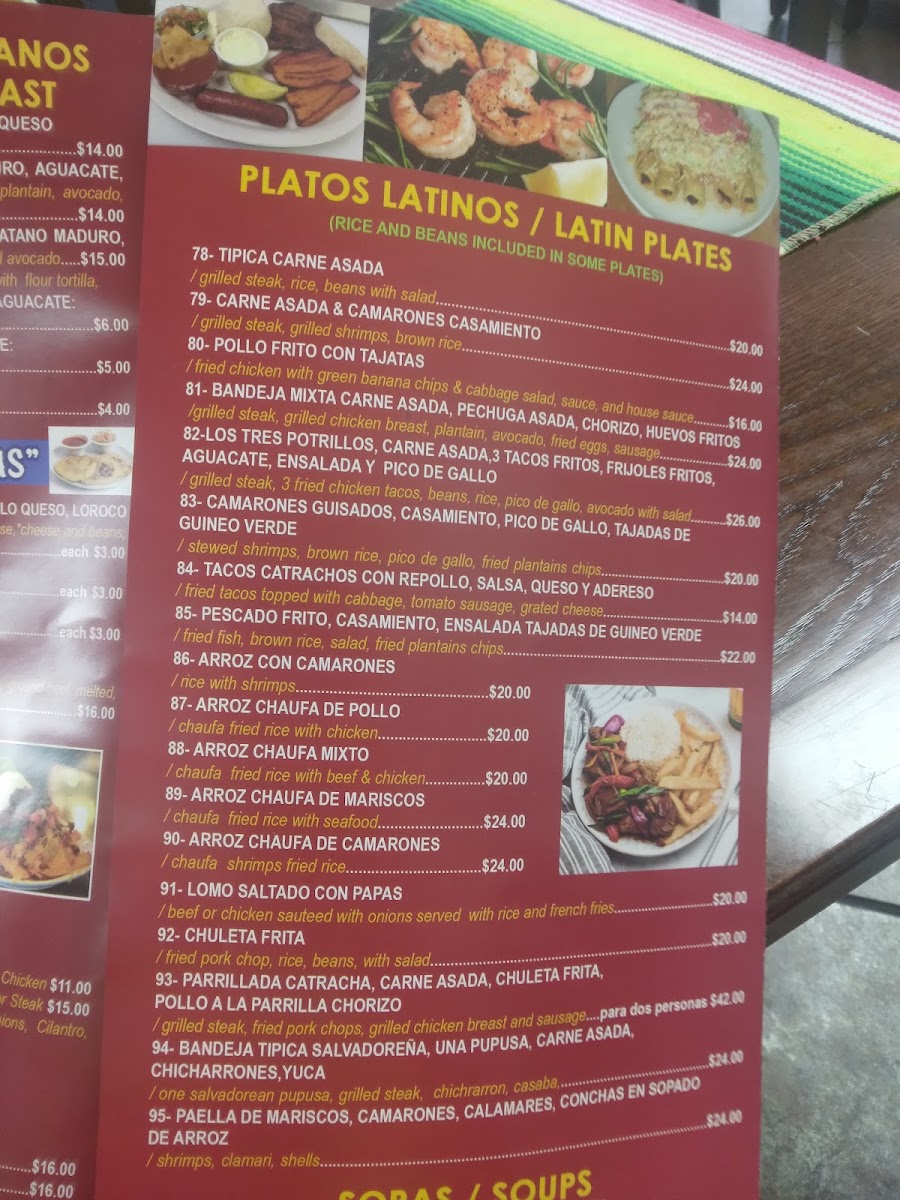 Salvadoreño and mexican grill restaurant Photo Menu 5