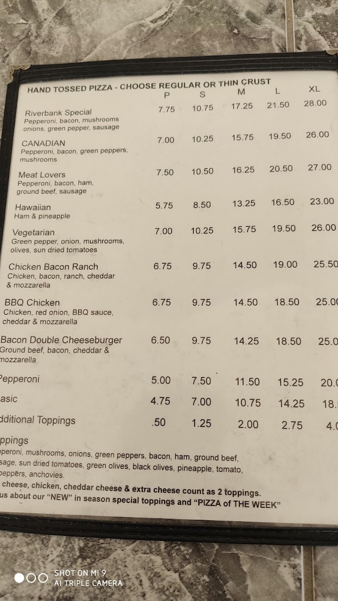 Riverbank Pizza Photo Menu 3