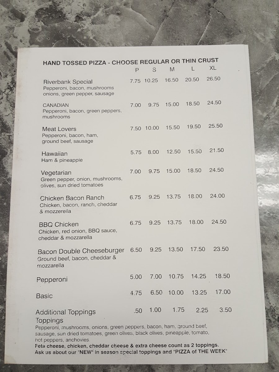 Riverbank Pizza Photo Menu 4