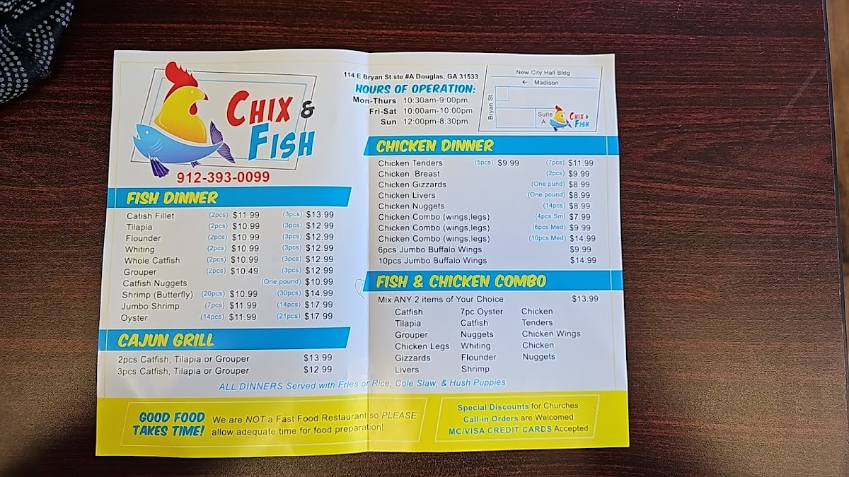 Chix and Fish Photo Menu 1