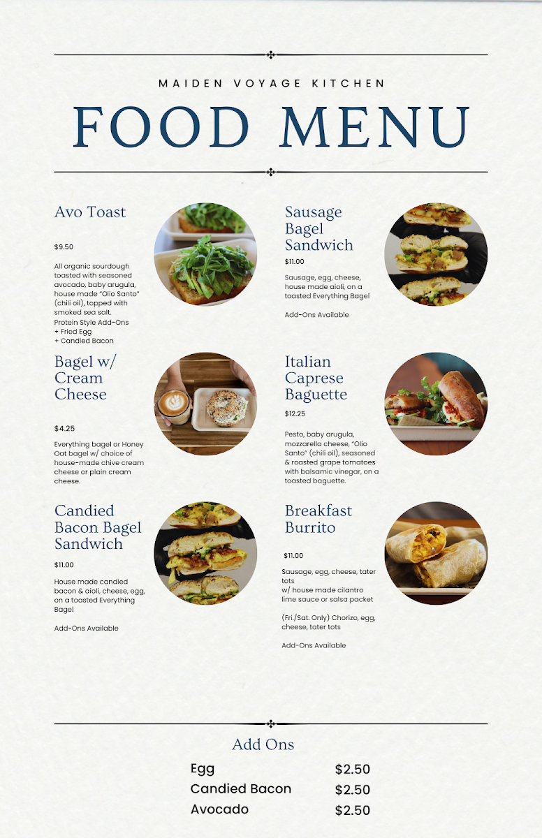 Maiden Voyage Coffee Roasters Photo Menu 1