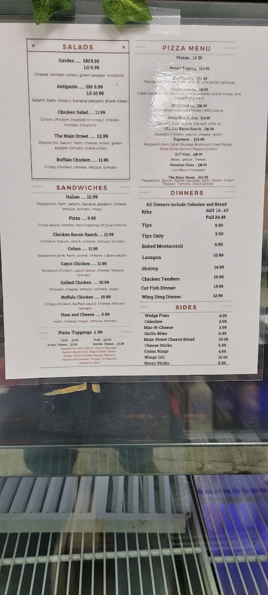 Main Street Pizza and Ribs. Photo Menu 2