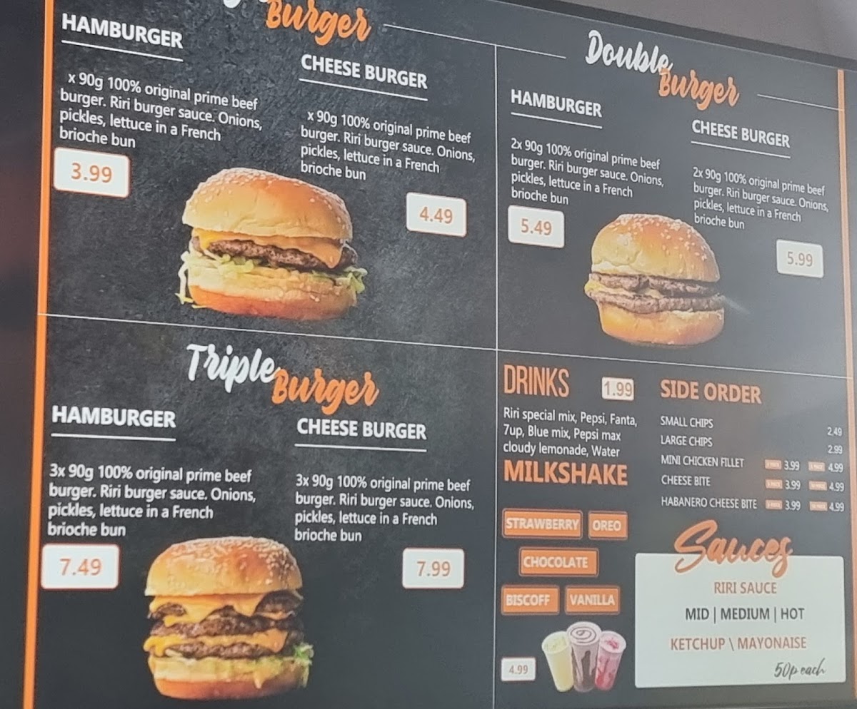 Riri Burger Photo Menu 4