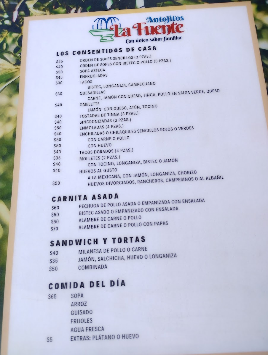 Antojitos “La Fuente“ Photo Menu 3