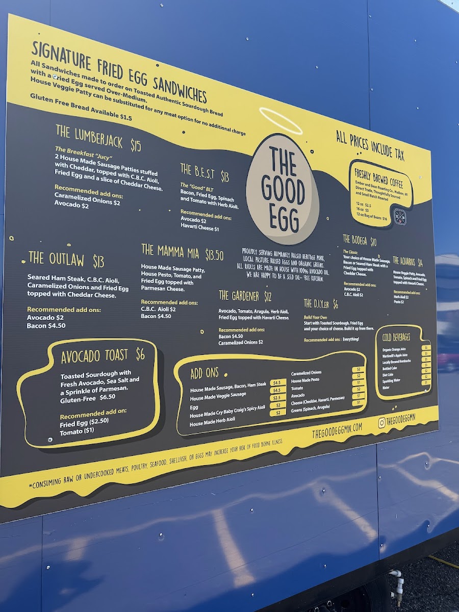 The Good Egg Photo Menu 2