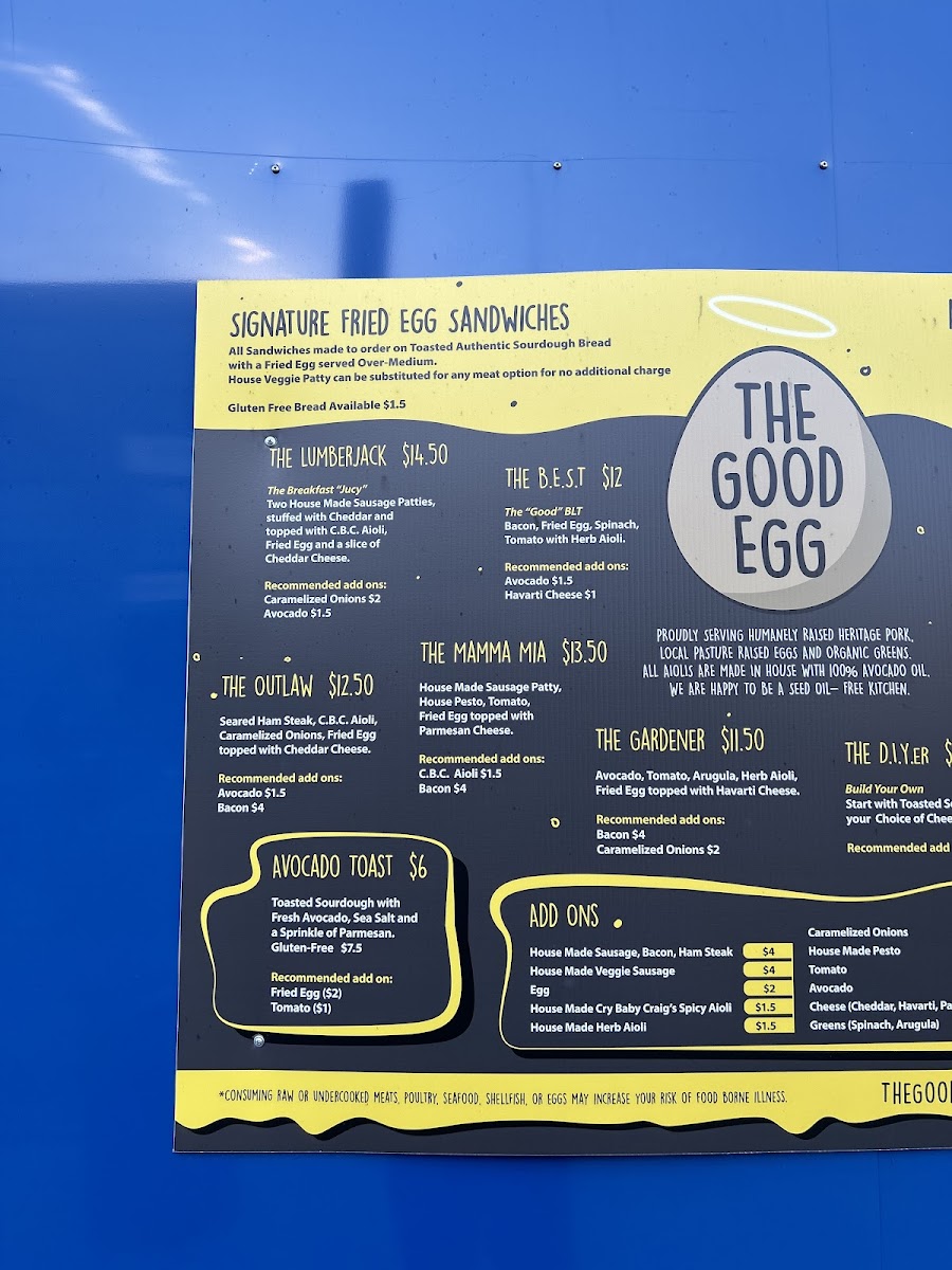 The Good Egg Photo Menu 4