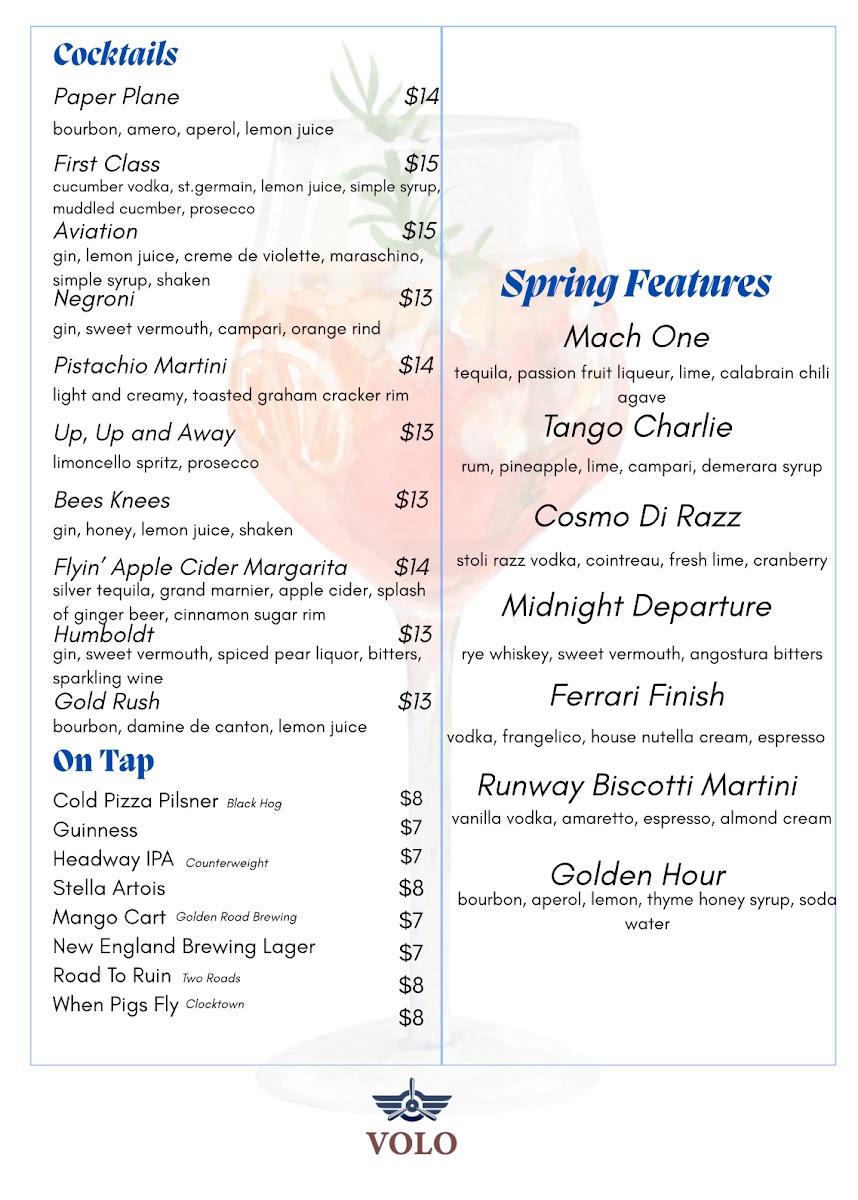 Volo Restaurant Photo Menu 2