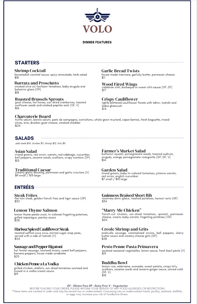 Volo Restaurant Photo Menu 5