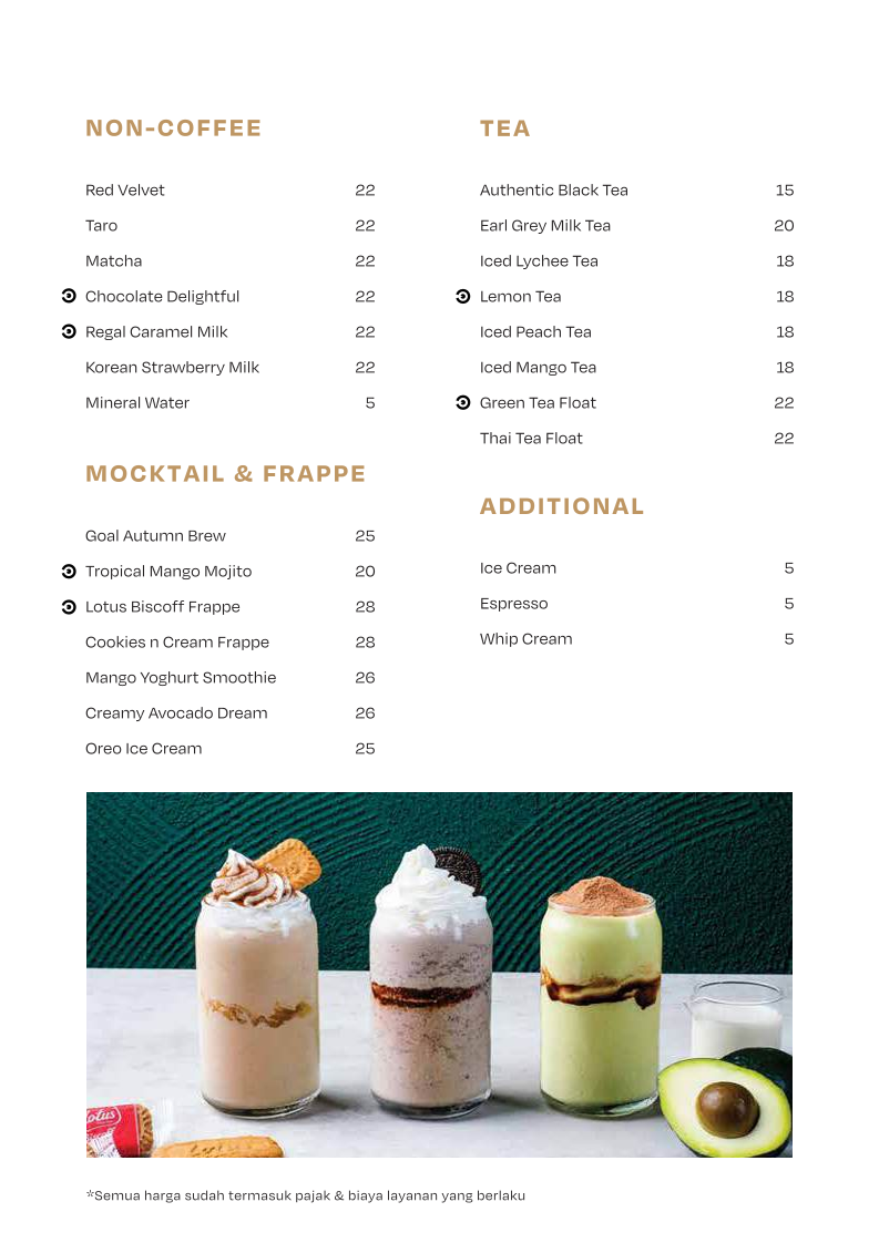Goal Cafe & Billiard Photo Menu 1