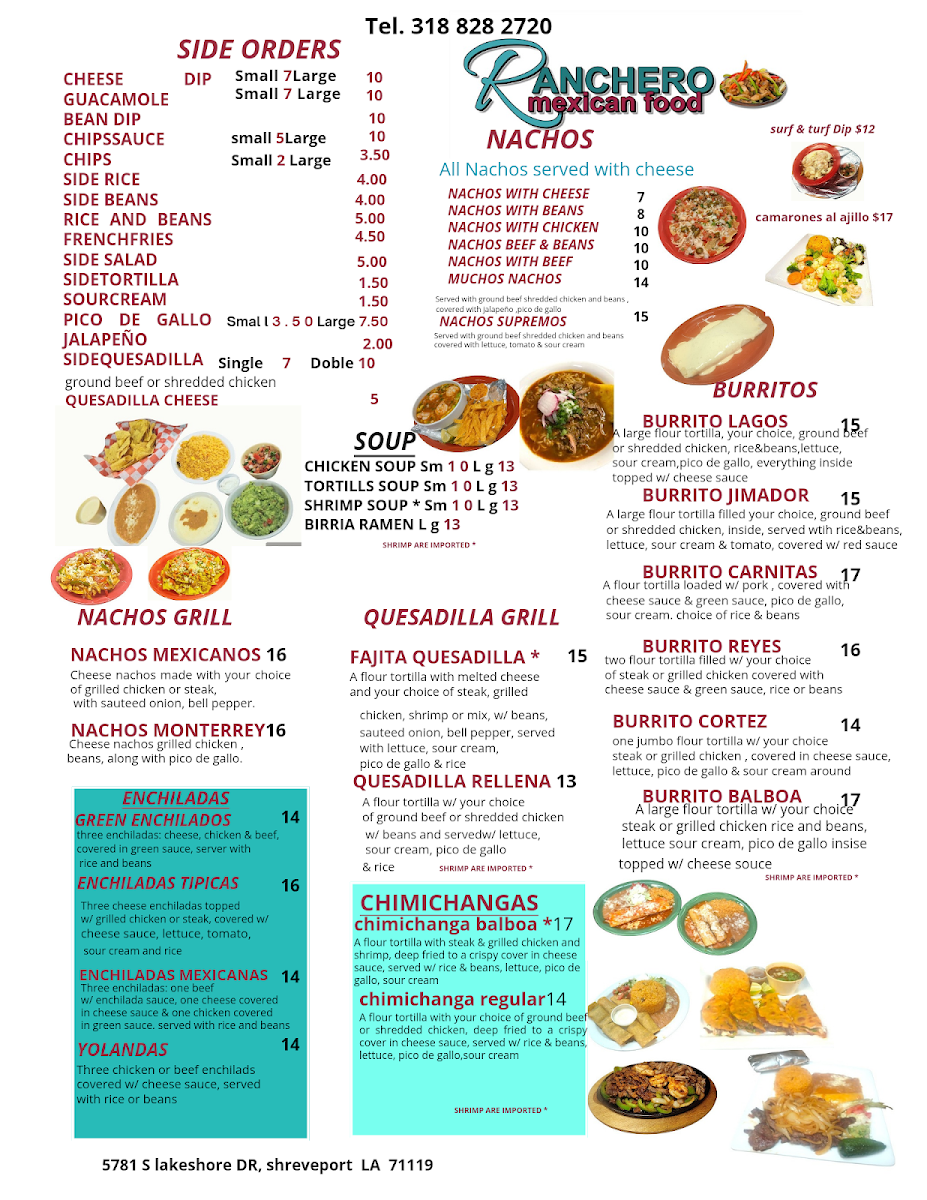 Ranchero mexican food Photo Menu 2