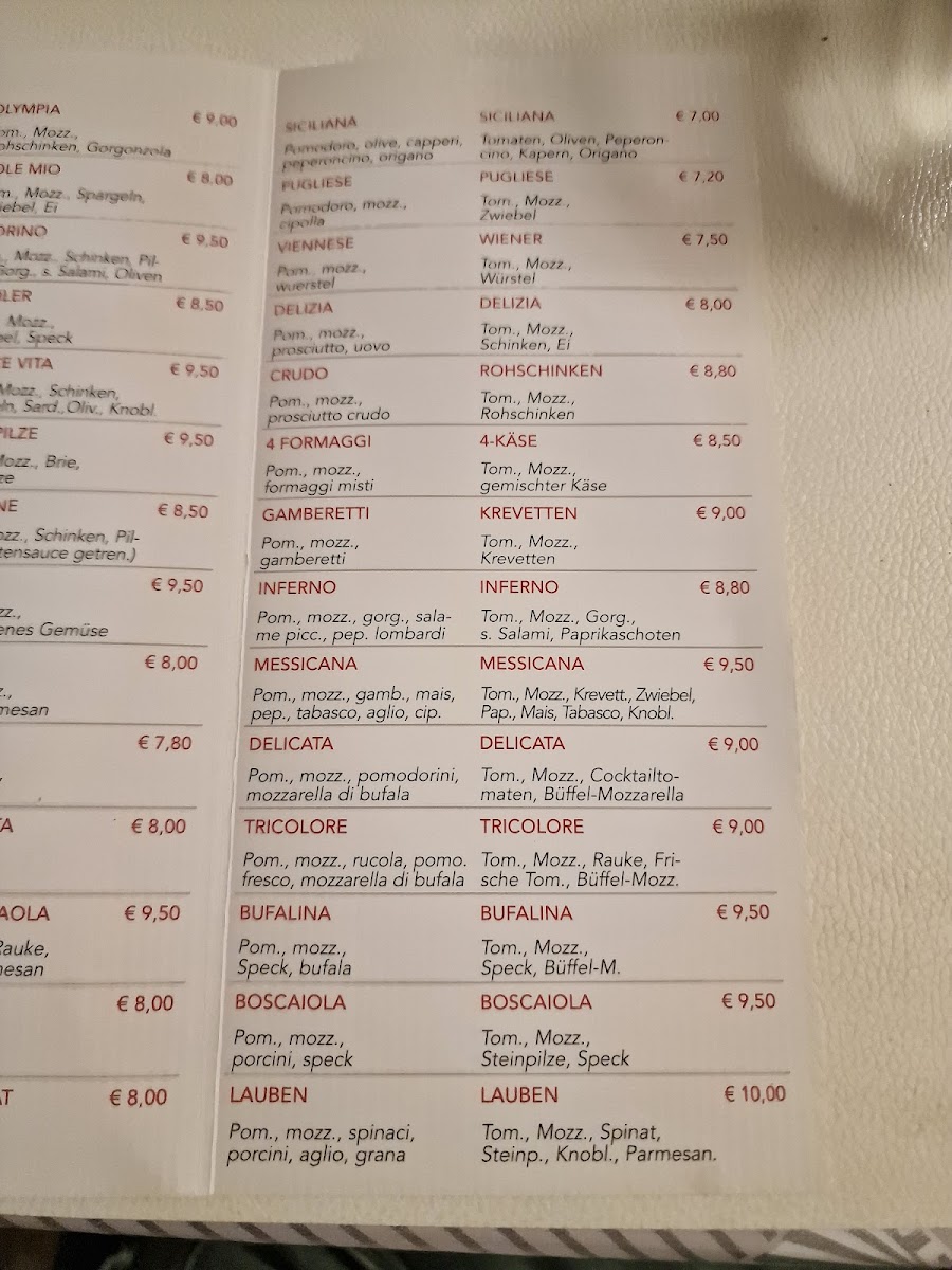 Pizzeria Lauben Photo Menu 1