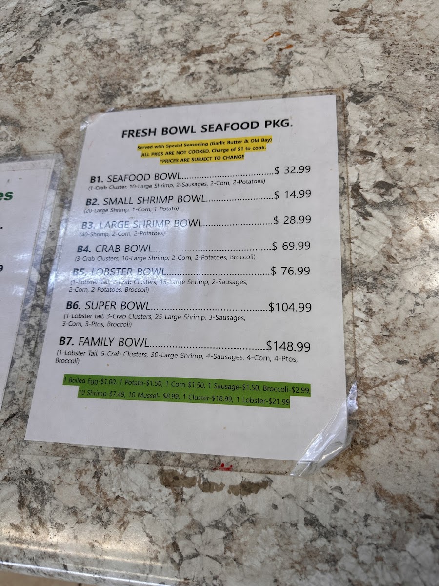 Washington Seafood Market Photo Menu 6