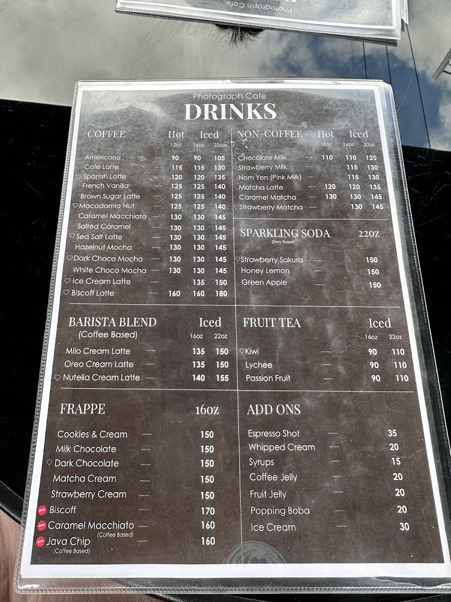 Photograph Cafe Photo Menu 3