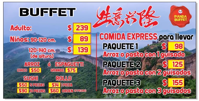 Panda buffet comida china Photo Menu 1