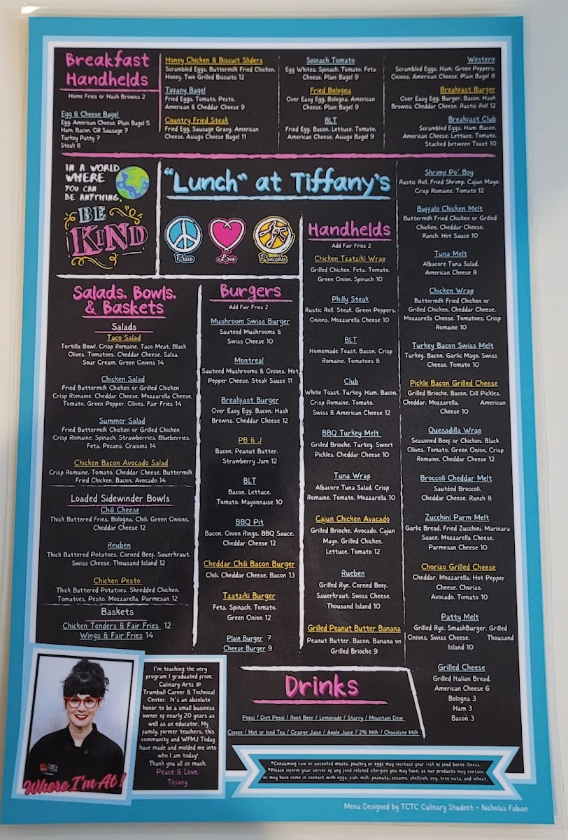 Breakfast at Tiffany's Diner Photo Menu 2