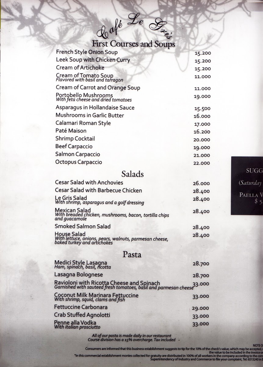 Café Le Gris Photo Menu 10