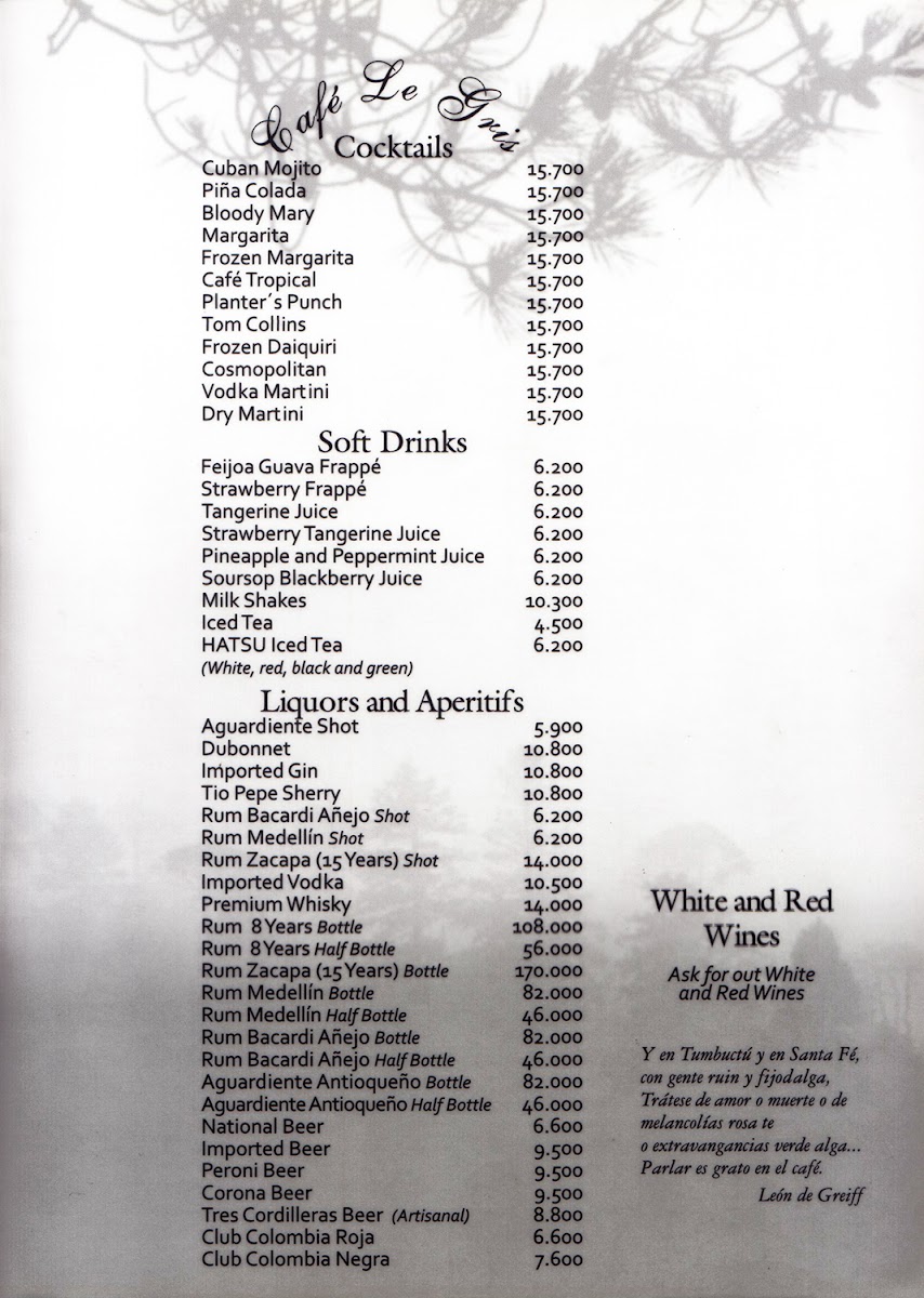 Café Le Gris Photo Menu 5