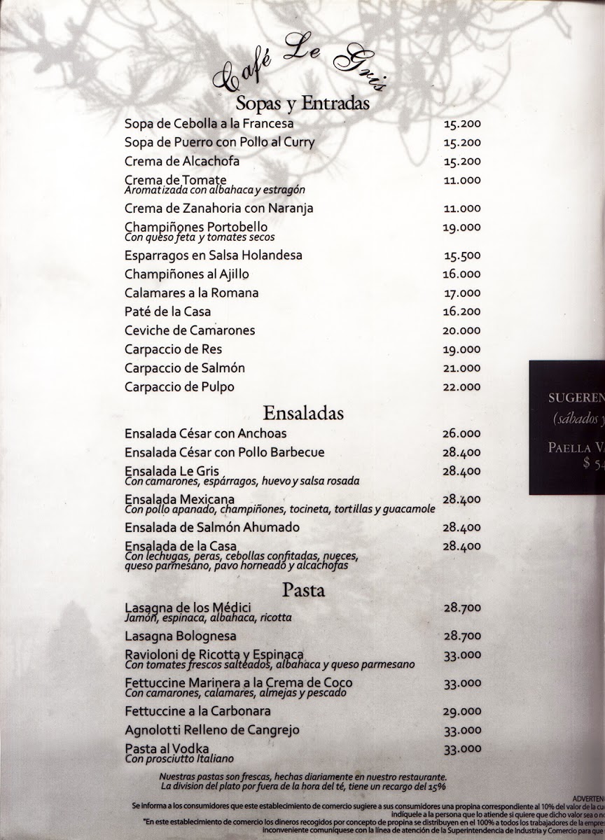 Café Le Gris Photo Menu 8