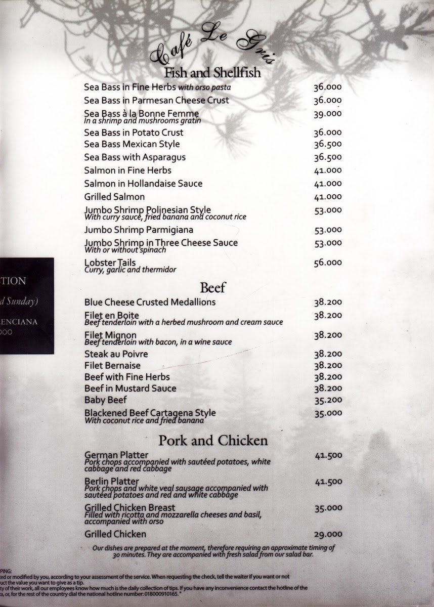 Café Le Gris Photo Menu 9