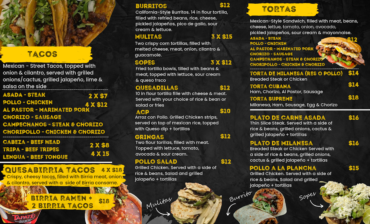 Taqueria El Centenario Photo Menu 1