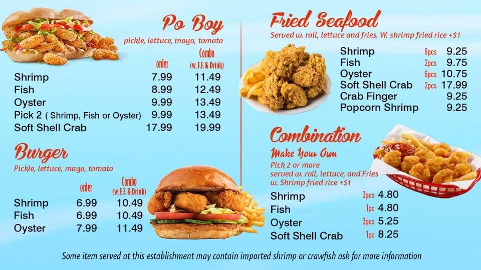 Bingo's Seafood - Houma Photo Menu 2