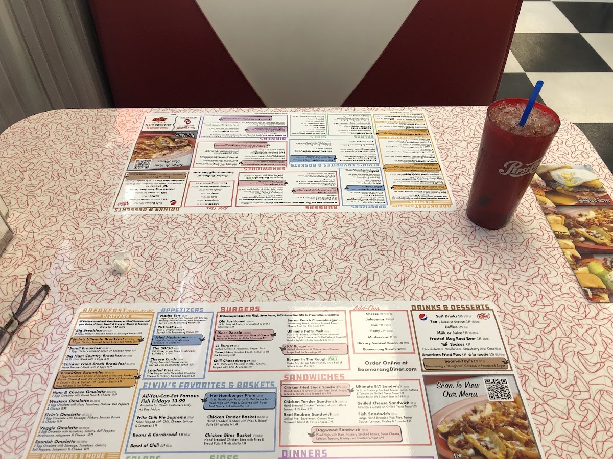 Boomarang Diner - Perry Photo Menu 1