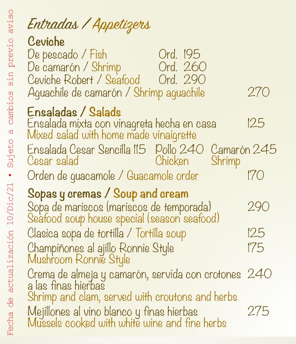 Martini en Fuego Grill Restaurant Photo Menu 1