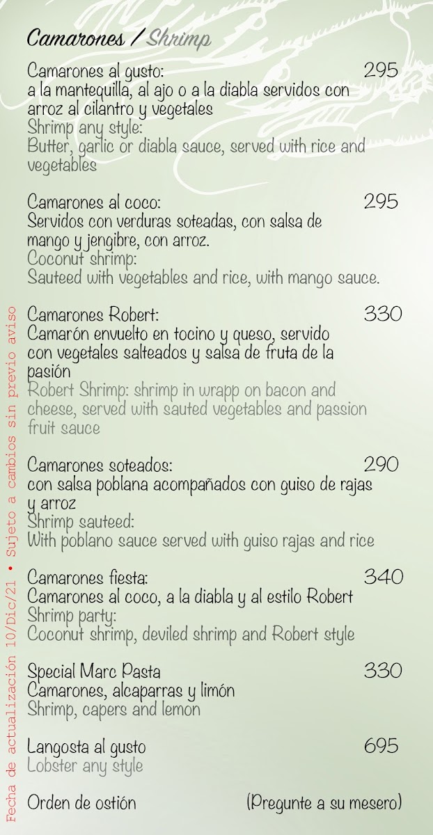 Martini en Fuego Grill Restaurant Photo Menu 3