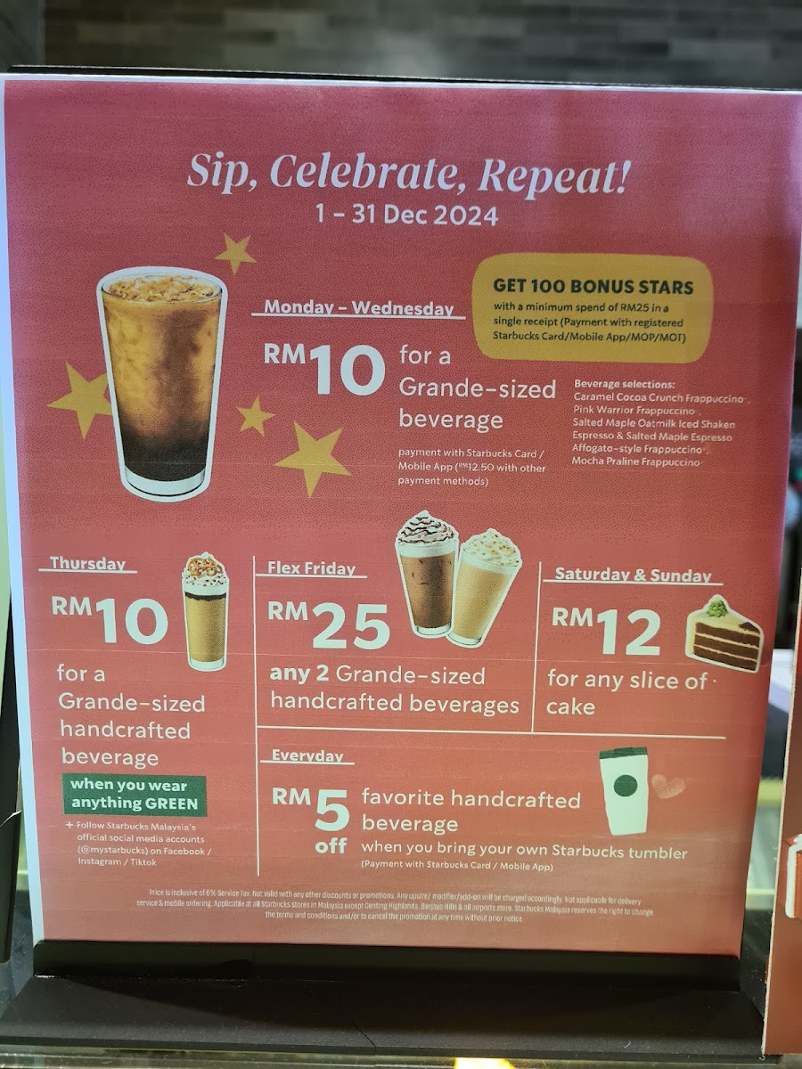 Starbucks Tin Village, Kampar Photo Menu 3