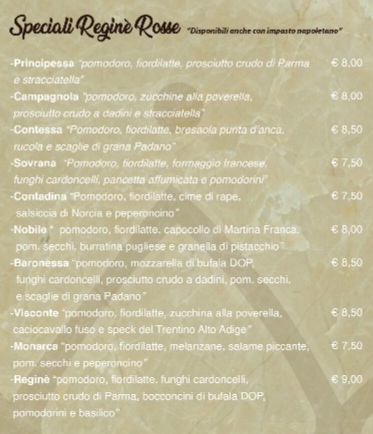 REGINÈ • Pizzeria & Antipasteria Photo Menu 3