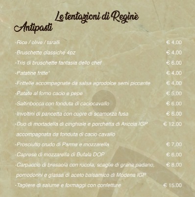 REGINÈ • Pizzeria & Antipasteria Photo Menu 5