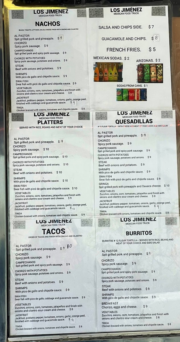 Los Jimenez Mexican Food Truck Photo Menu 1