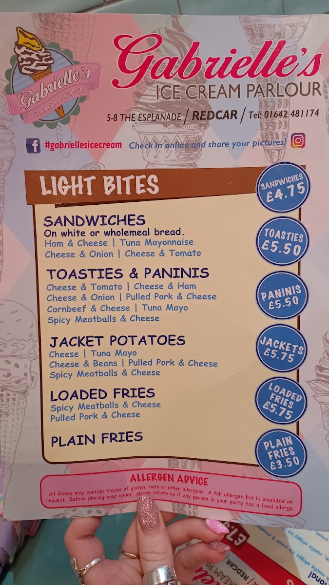 Gabrielle's Ice Cream Parlour Photo Menu 6