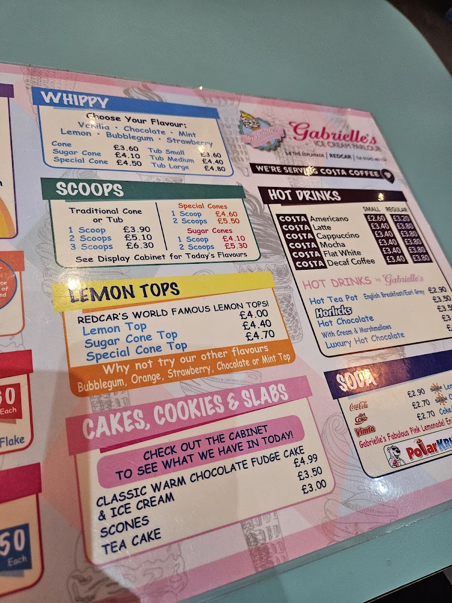 Gabrielle's Ice Cream Parlour Photo Menu 9