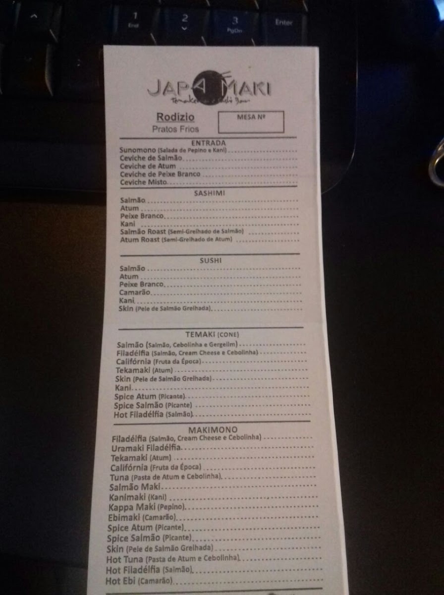 Restaurante Japa Maki - Temakeria e Sushi Bar Photo Menu 2