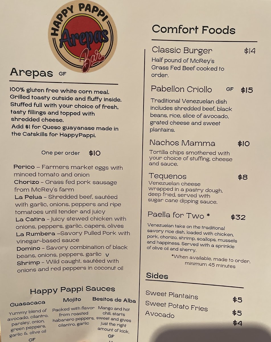 Happy Pappi Arepas Bar Photo Menu 3