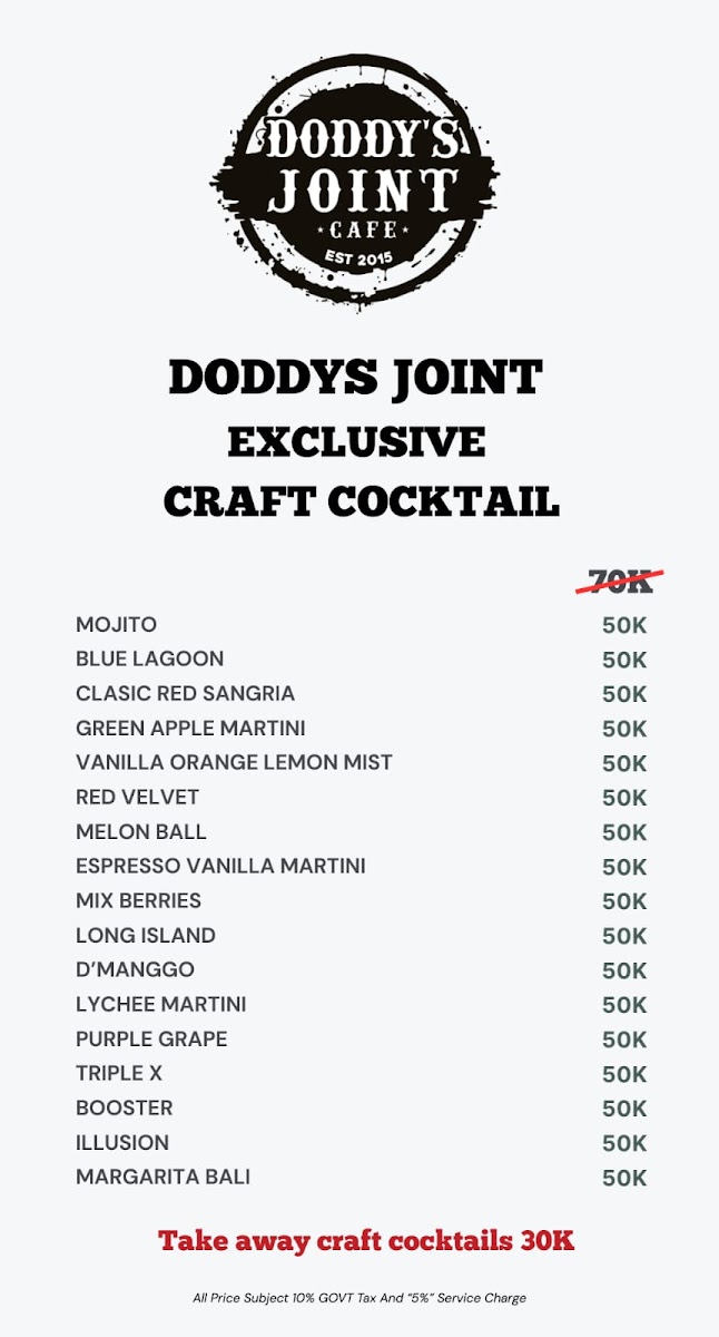 Doddy's Joint Cafe Photo Menu 8