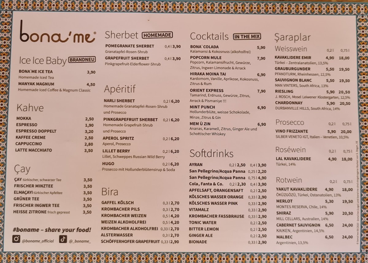 bona'me Düsseldorf Photo Menu 3
