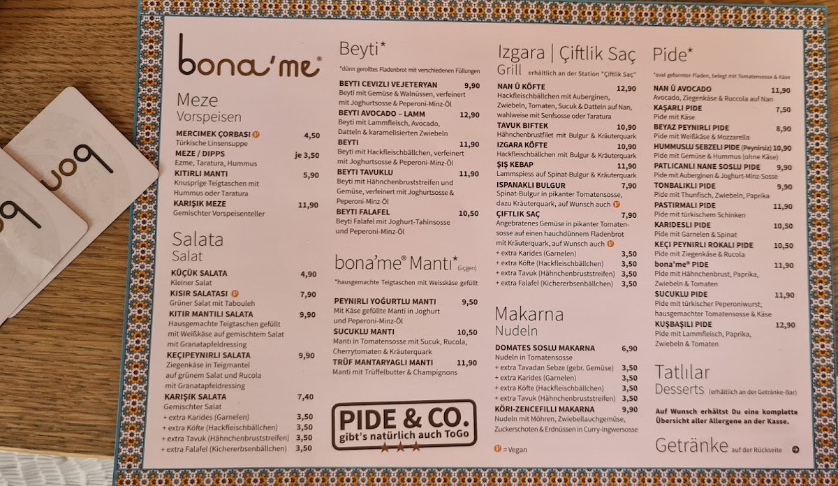 bona'me Düsseldorf Photo Menu 4