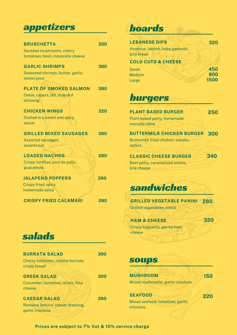 The Urban Deck Bistro & Bar Photo Menu 1
