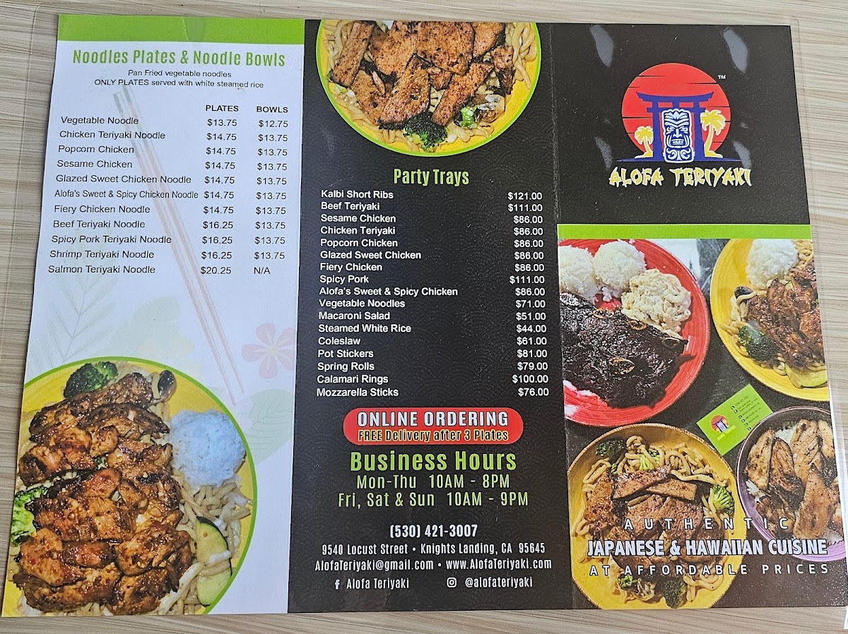 Alofa Teriyaki Photo Menu 2