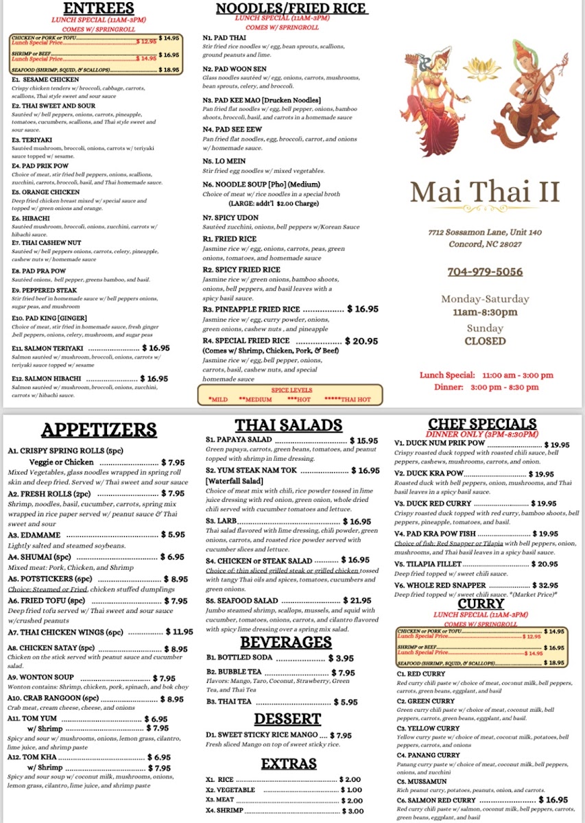 Mai Thai II Photo Menu 1