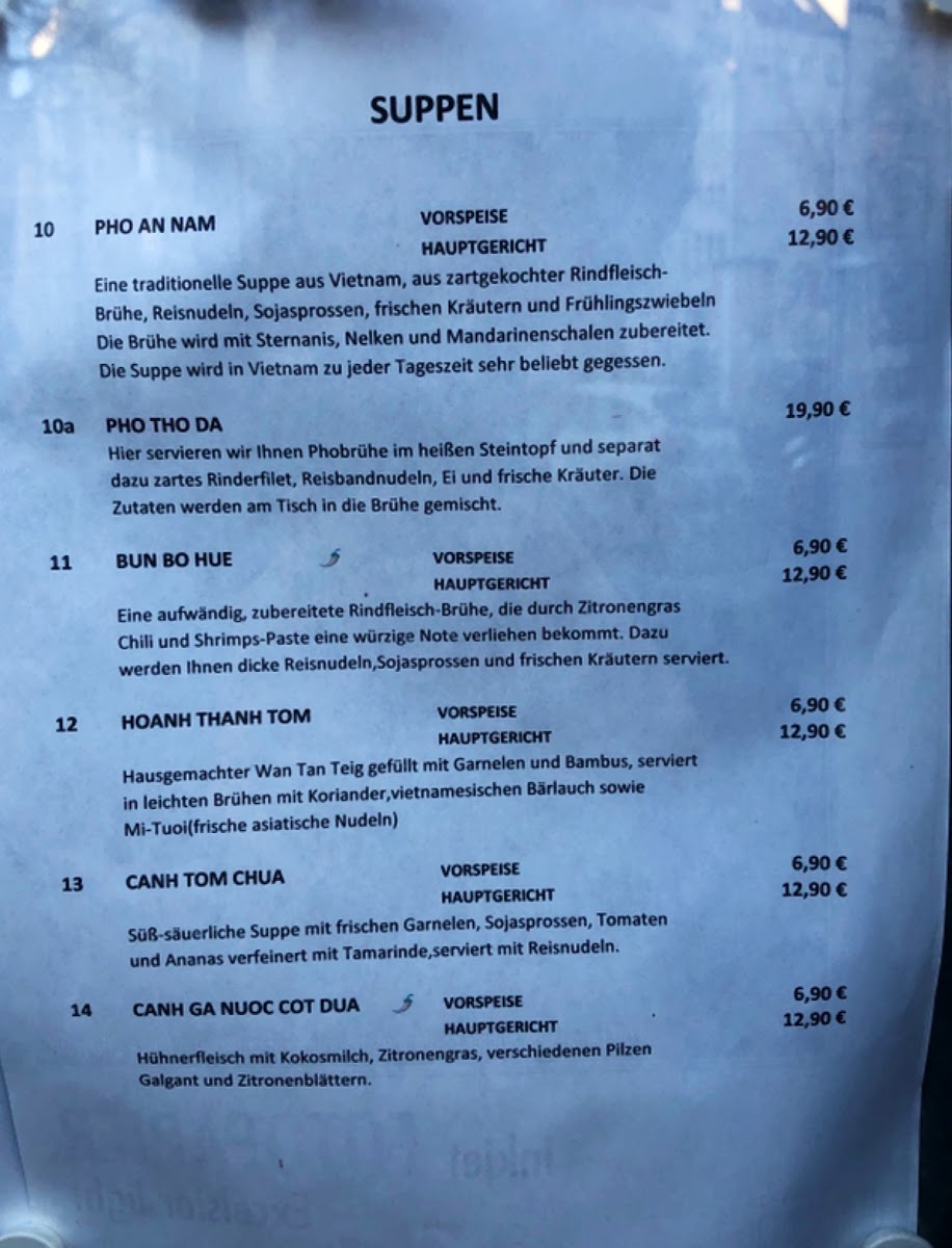 An Nam Restaurant Photo Menu 9