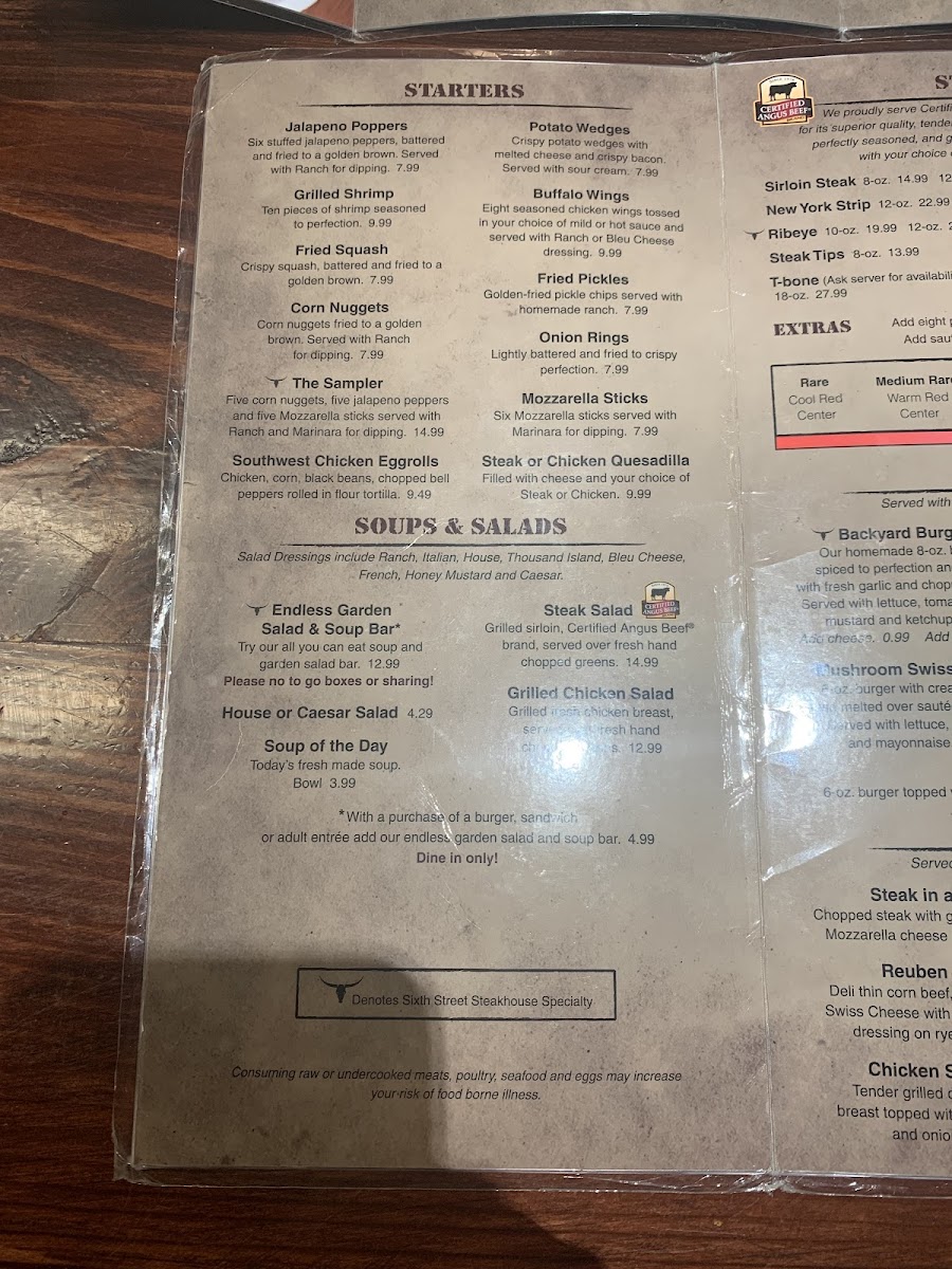 Sixth Street Steakhouse Photo Menu 5