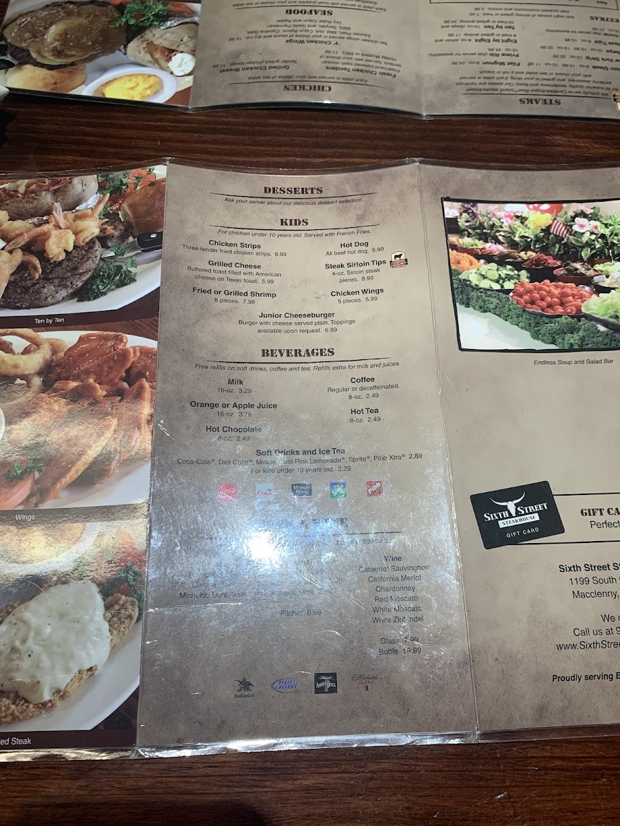 Sixth Street Steakhouse Photo Menu 8