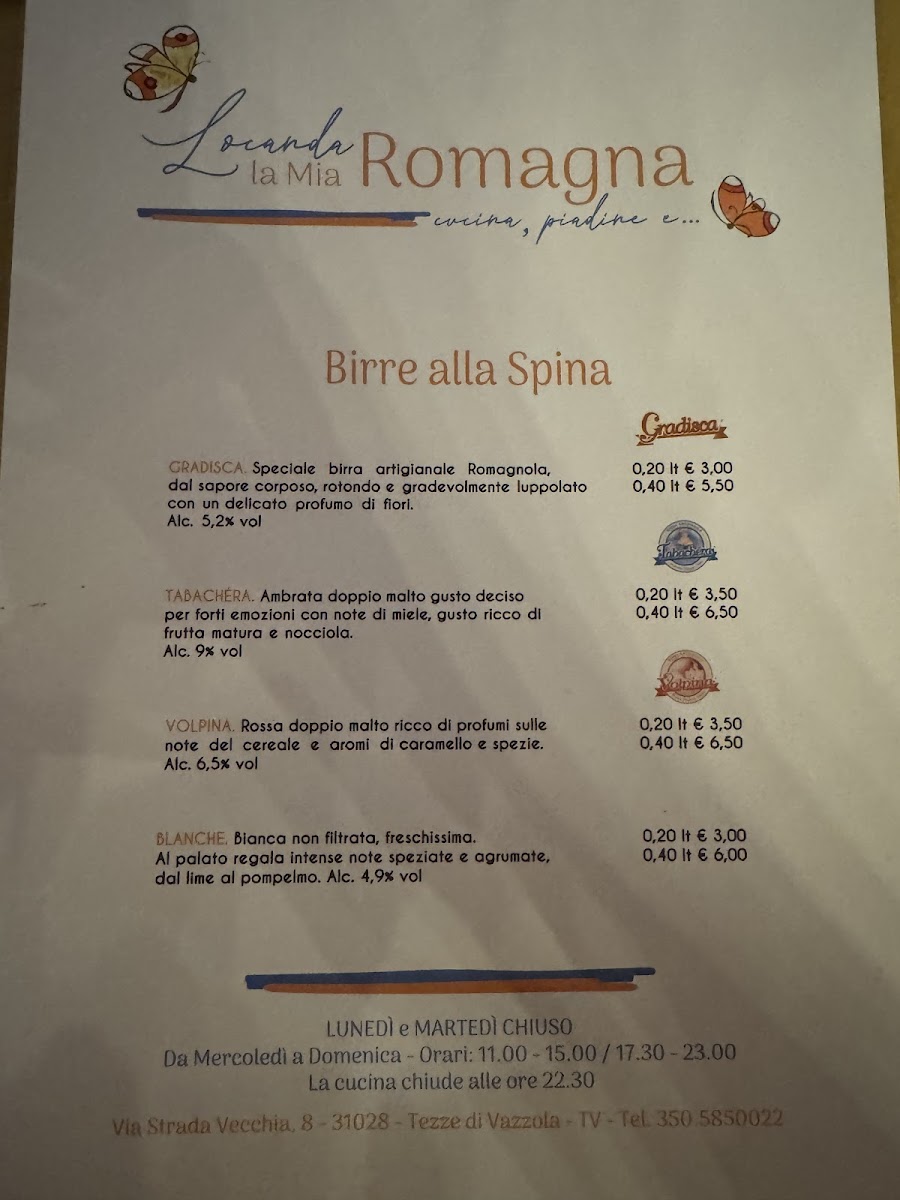 La mia Romagna Photo Menu 2