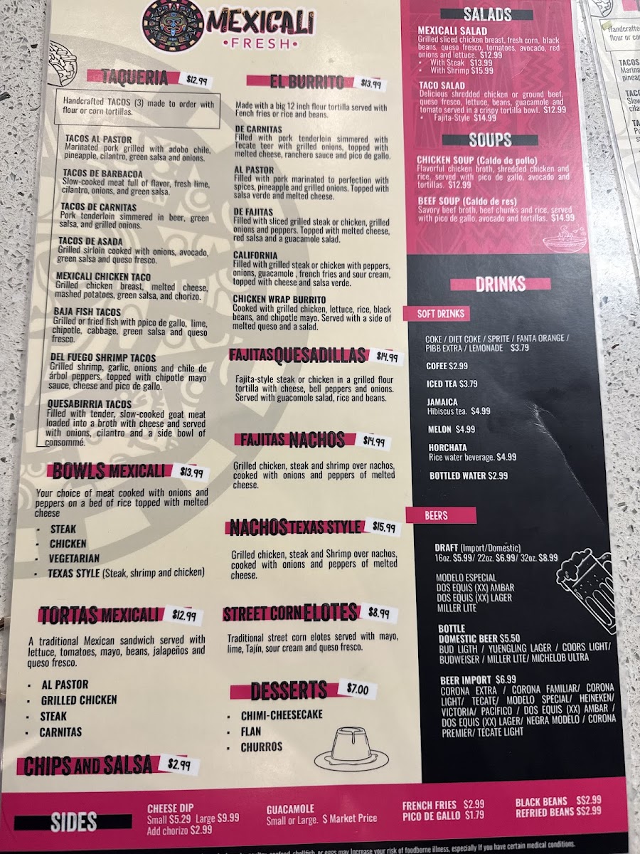Mexicali Fresh Photo Menu 1