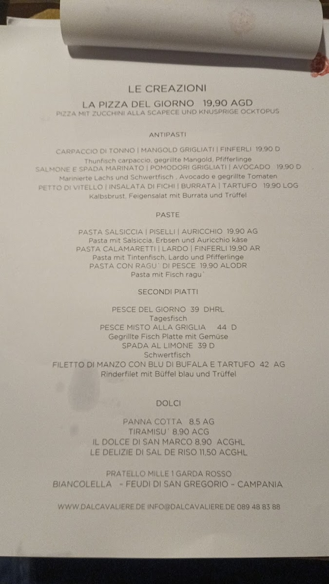 Dal Cavaliere 1980 Photo Menu 4